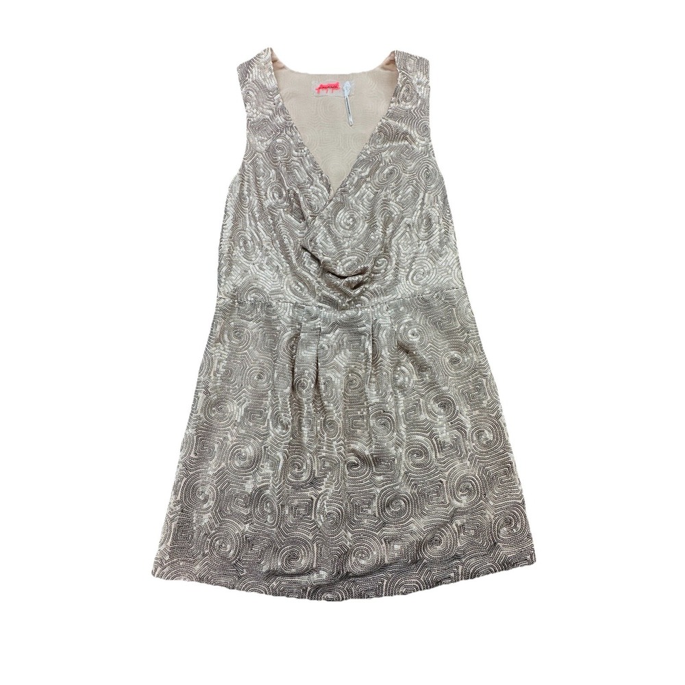 Free people Paris Rock French Rose Gold sequinโ Plunge mini dress Size 2